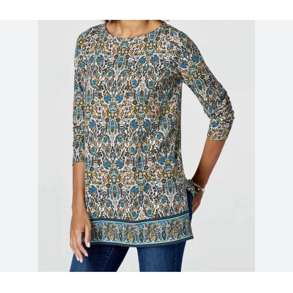 J. Jill Tunic Peacock Top Dress NWT Size XL Tall Modal Classic Casual (1C2/1A11)